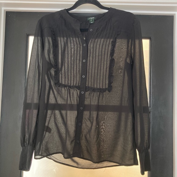J. Crew sheer long sleeve button up - Picture 2 of 8